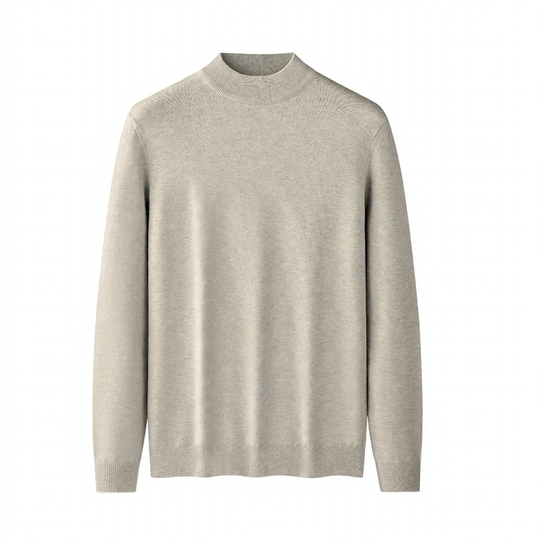 Herren-Woll-Modal-Pullover mit Stehkragen