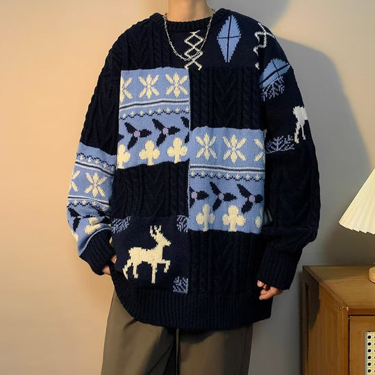 Dicker Strickpullover im Retro-Stil