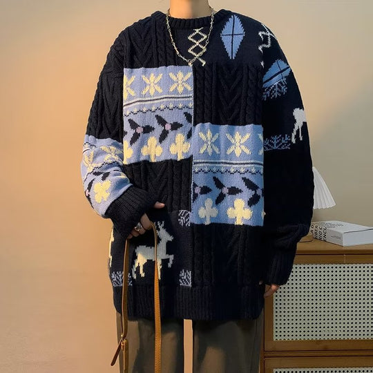 Dicker Strickpullover im Retro-Stil