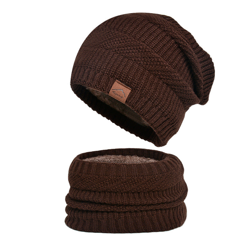 Strickmütze und Schal Set, gefüttert, Winter