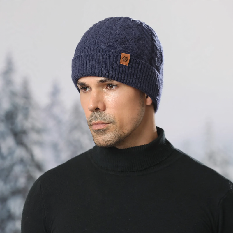 Strick-Set für Herren: Mütze, Schal und Handschuhe