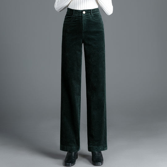 Gerade geschnittene Cordhose mit hohem Bund