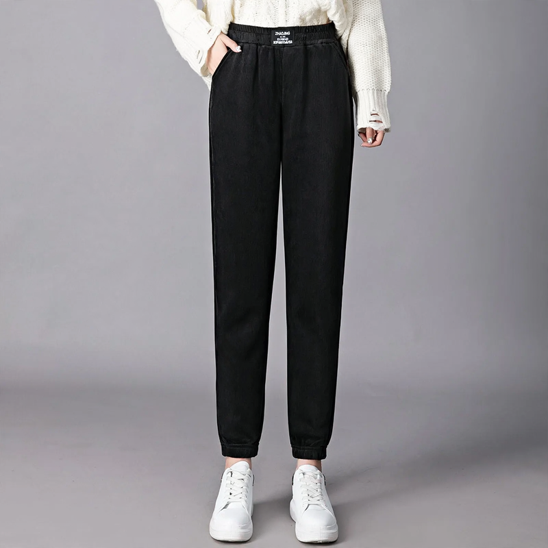 Damen-Cordhose im Harem-Stil, gefüttert