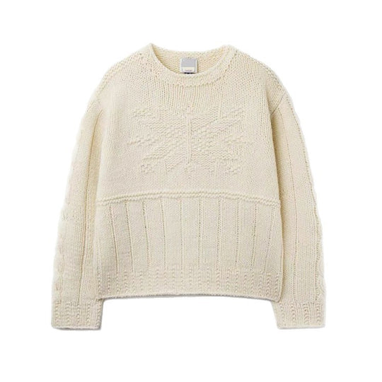Koreanischer Strickpullover mit Schneeflockenmuster