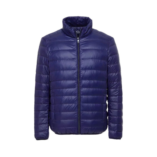 Schlichte Herren-Daunenjacke mit Stehkragen