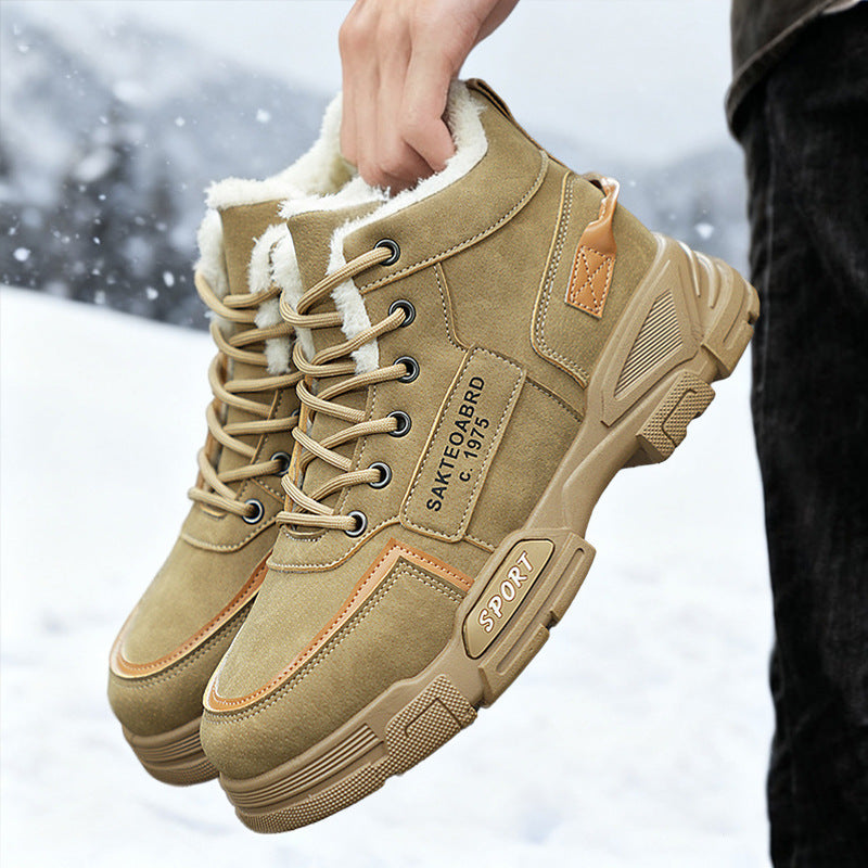 Gefütterte Herren-Winterstiefel, rutschfest und warm