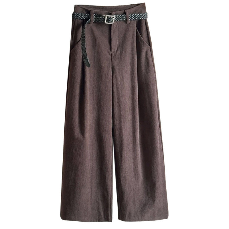 Damen-Cordhose mit weitem Bein und hohem Bund