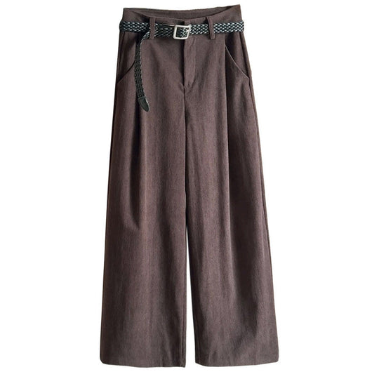 Damen-Cordhose mit weitem Bein und hohem Bund