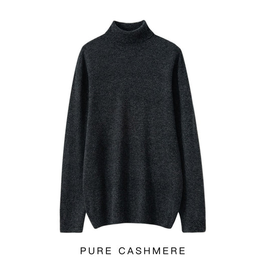 Herren-Rollkragenpullover aus reiner Wolle, Strick