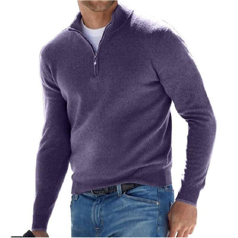 Herren-Langarm-Kaschmirpullover, schlichtes Design