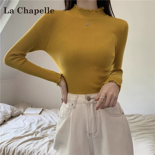 Vielseitiger Damen-Strickpullover mit Stehkragen