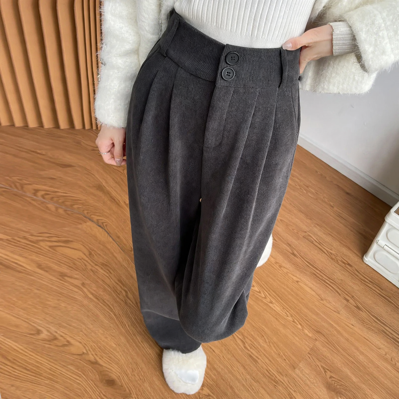 Damen-Cordhose im Business-Stil, gefüttert