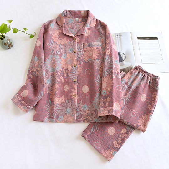 Atmungsaktives Jacquard-Baumwoll-Set für Damen