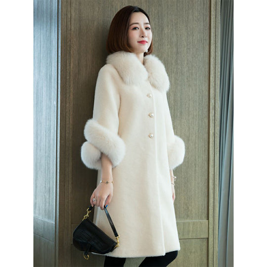Damen-Wintermantel, Kunstfell, große Größen