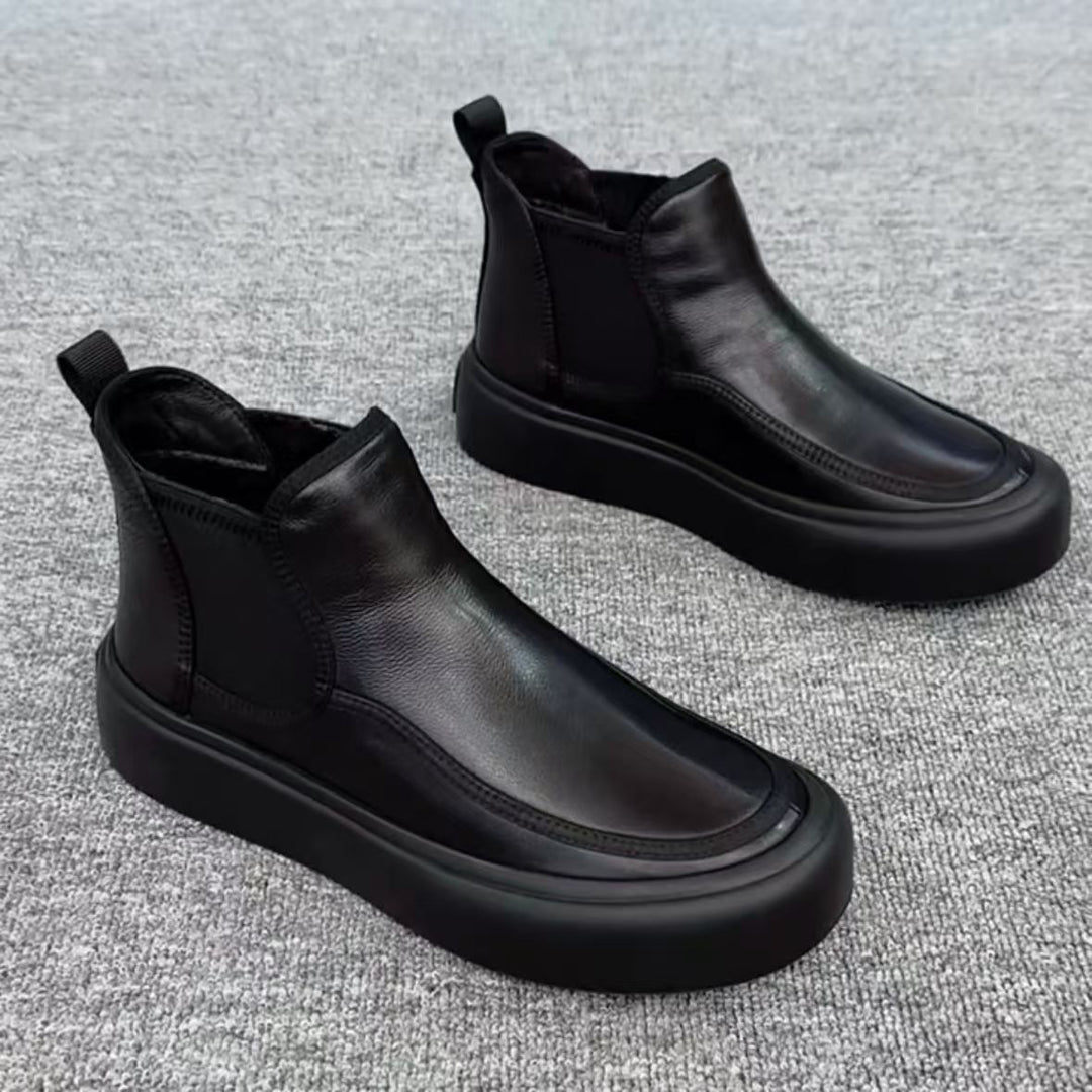 Herren-Chelsea-Stiefel aus Echtleder mit Warmfutter