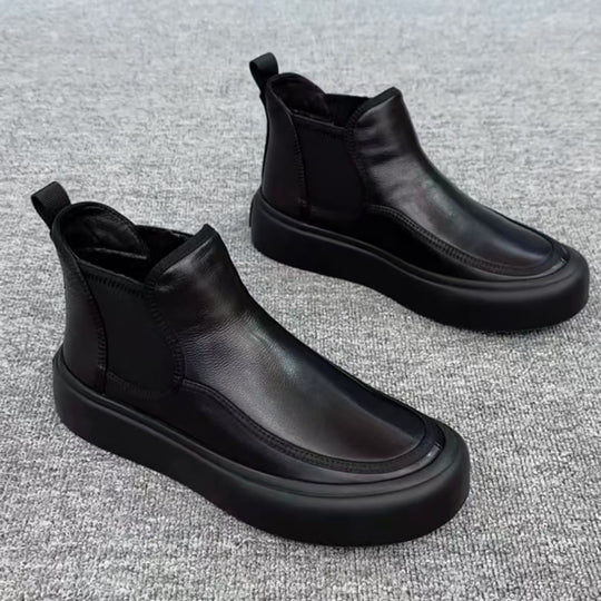 Herren-Chelsea-Stiefel aus Echtleder mit Warmfutter