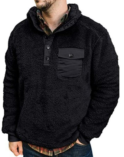 Herren-Sweatshirt, gefüttert, einfarbig