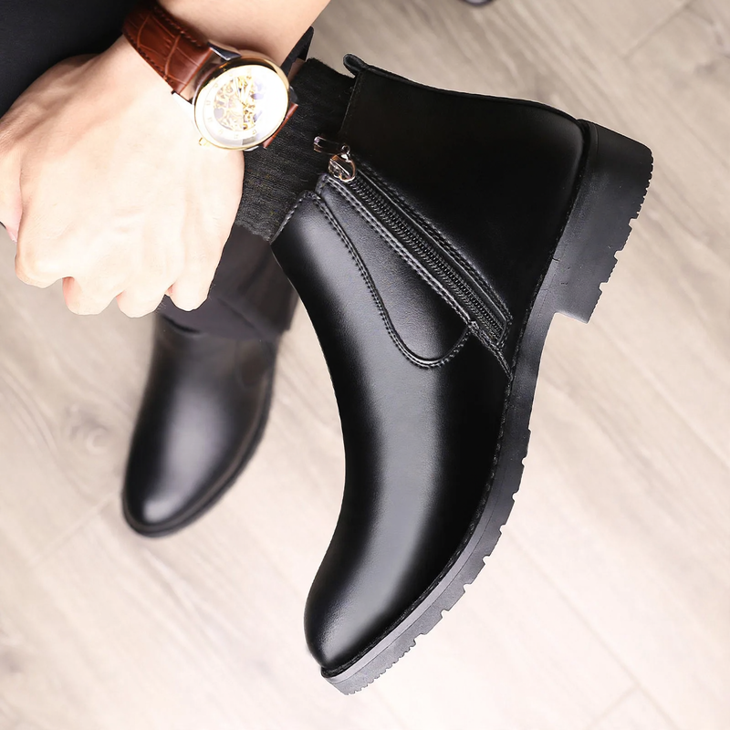 Herren-Martinstiefel, High-Top, warm gefüttert, rutschfest