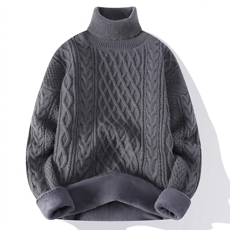 Unisex Strickpullover, gefüttert, verschiedene Kragenformen