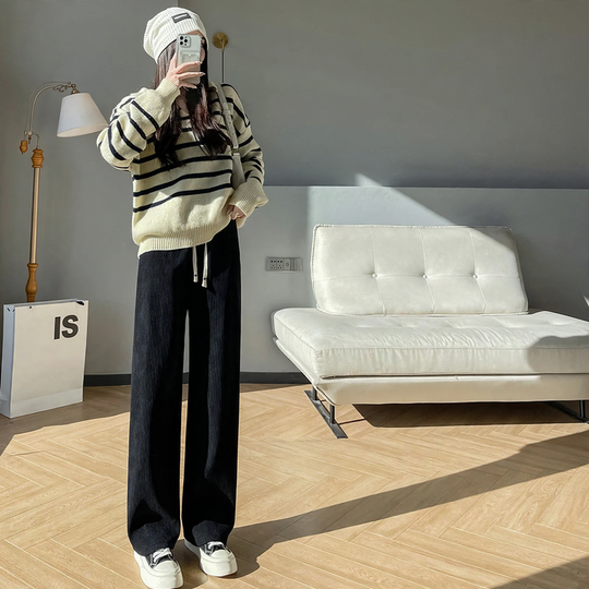 Kord-Hosen mit weitem Bein für Damen