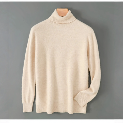 Herren-Wollpullover, Rollkragen, lockere Passform