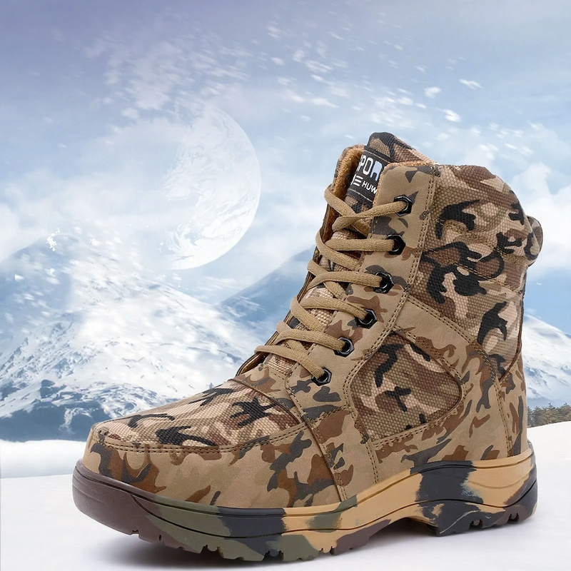 Gefütterte Herren-Winterstiefel aus Lammfell