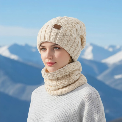 Winter-Set: Strickmütze und Schal