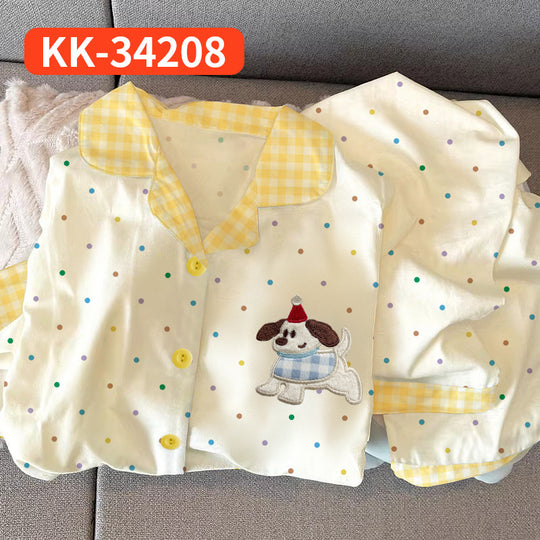 Damen-Pyjama-Set, langärmelig, mit Sternenmuster