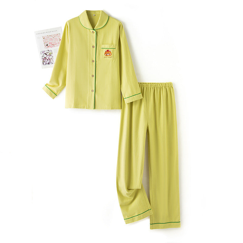 Gefütterter Baumwoll-Schlafanzug, bestickt, Unisex