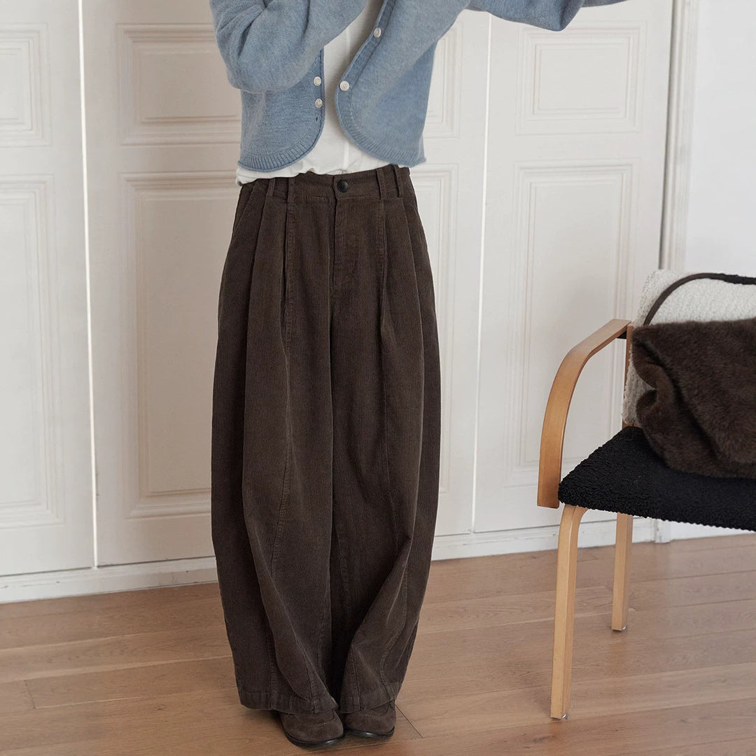 Retro-Cordhose, locker geschnitten, Damen