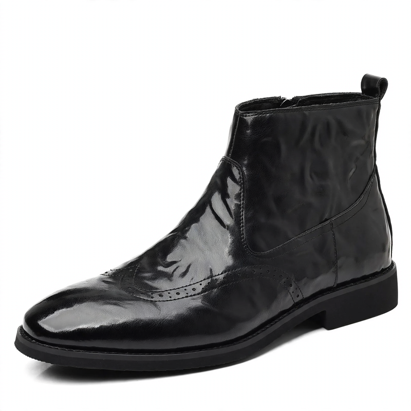Klassische Chelsea-Stiefel mit Brogue-Details