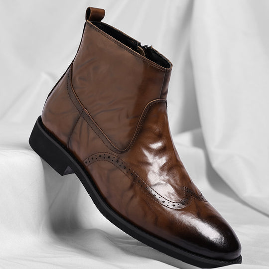 Klassische Chelsea-Stiefel mit Brogue-Details