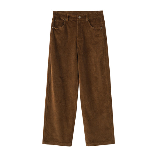 Damen-Cordhose, hoch tailliert, gerader Schnitt