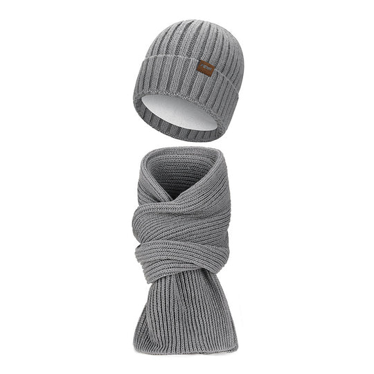 Winter-Set: Strickmütze und Schal, gefüttert, wärmend
