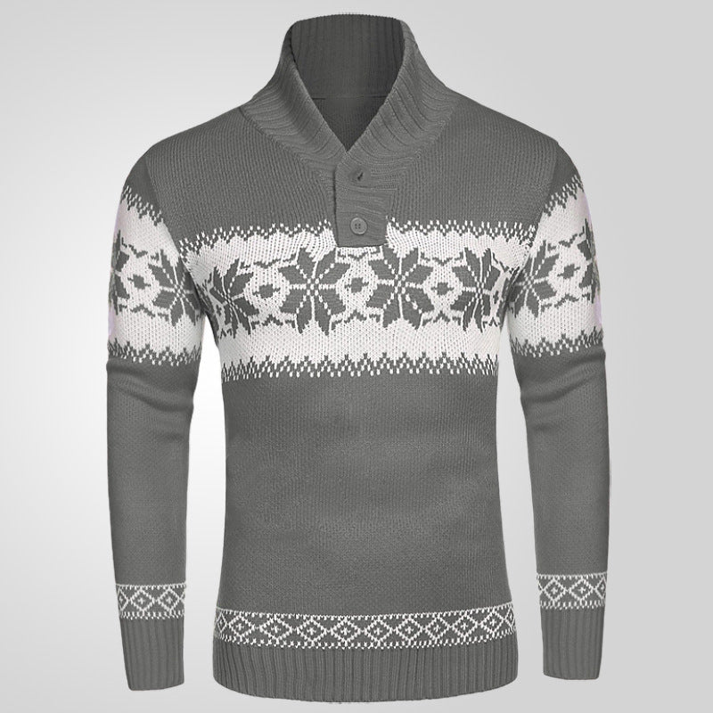 Weihnachts-Strickpullover, Jacquard-Muster, Langarm