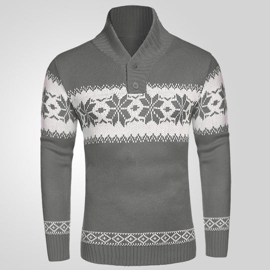 Weihnachts-Strickpullover, Jacquard-Muster, Langarm