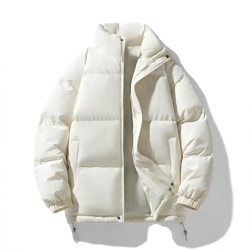 Unisex Steppjacke, Stehkragen, gefüttert, einfarbig