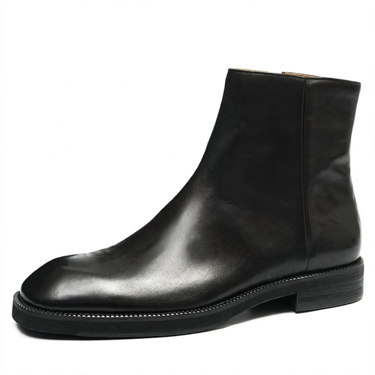 Herren-Chelsea-Stiefel, Rindsleder, rutschfeste Gummisohle