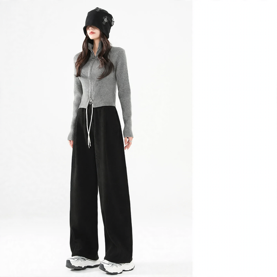 Damen-Cordhose, gefüttert, weiter Schnitt