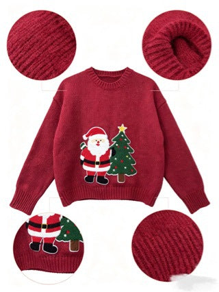 Weihnachtlicher Strickpullover mit Jacquard-Muster