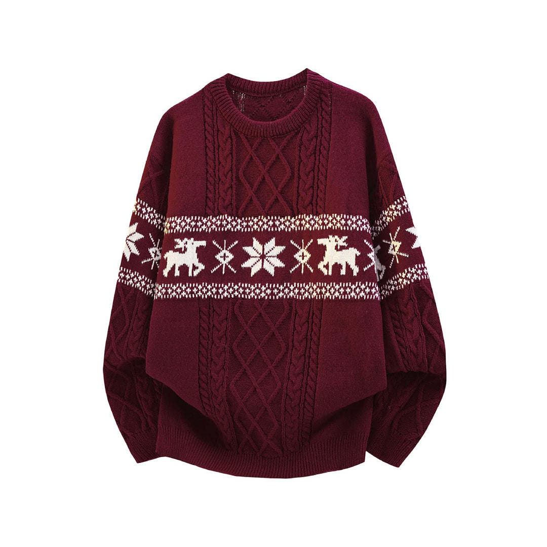 Weihnachtspullover mit Rentier-Muster