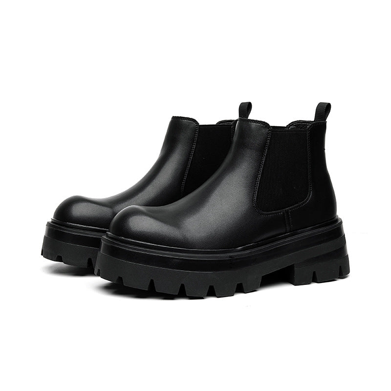 Herren-Chelsea-Stiefel, Plateau, Mikrofaser