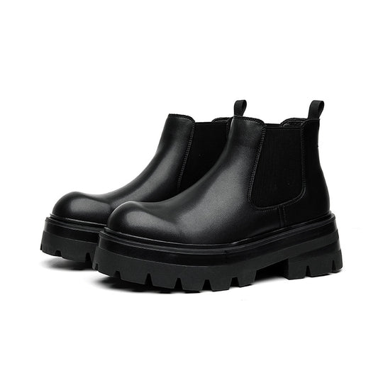 Herren-Chelsea-Stiefel, Plateau, Mikrofaser