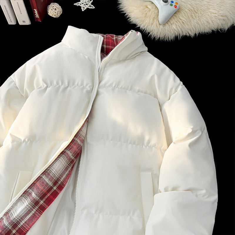 Herren-Stehkragen-Pufferjacke, gefüttert, Winter