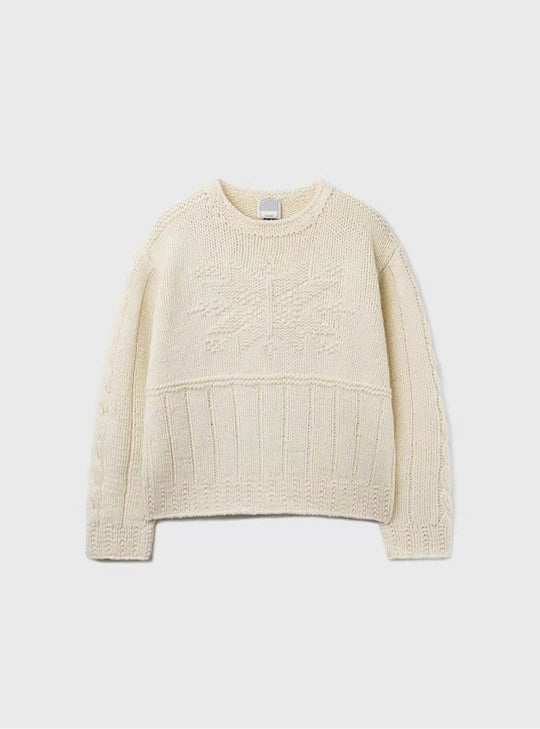 Koreanischer Strickpullover mit Schneeflockenmuster