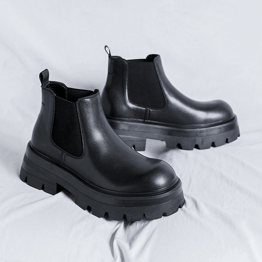 Herren-Chelsea-Stiefel, Plateau, Mikrofaser