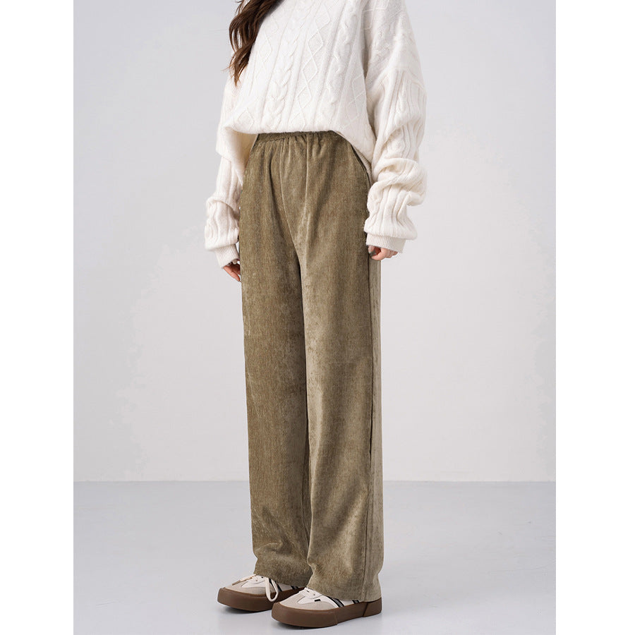 Chenille-Kord-Hose mit weitem Bein, warm und fließend