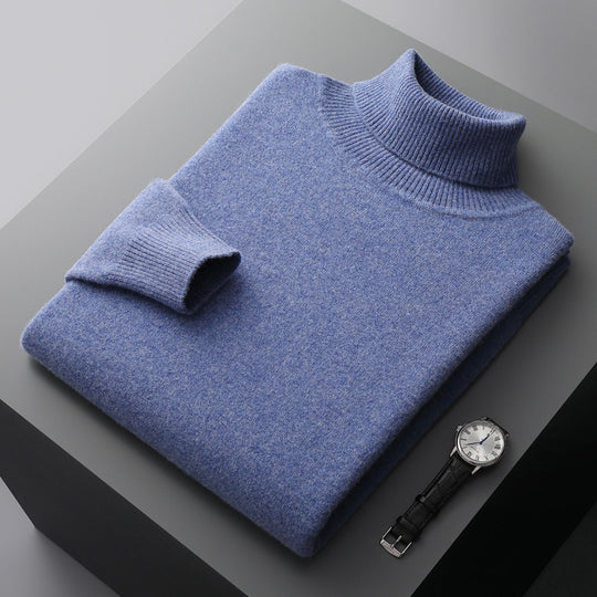 Herren-Rollkragenpullover aus 100% Wolle, große Größen