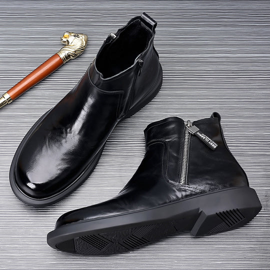 Herren-Chelsea-Stiefel aus Rindsleder, gefüttert