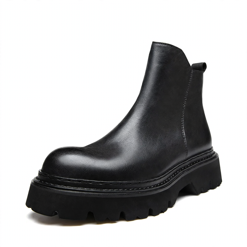 Herren Chelsea-Stiefel aus Rindsleder, mit Reißverschluss